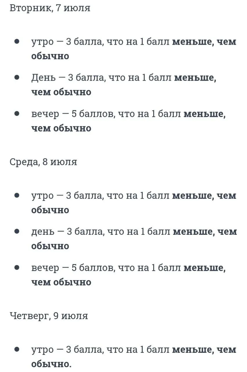 За полторы недели загруженность улиц Санкт‑Петербурга снизилась: с начала июля утренние, дневные и вечерние показатели стабильно на один балл ниже привычного уровня.