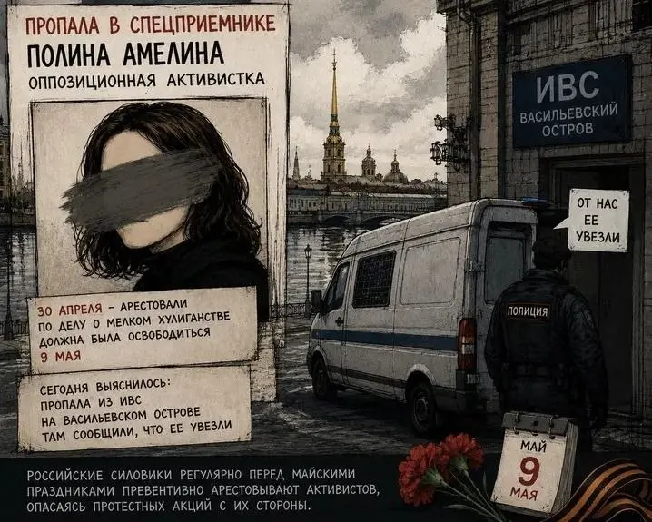Полину Амелину перевели в СИЗО Управления ФСБ по Петербургу и Ленобласти — ей предъявлено обвинение по статье 205.4 УК РФ («участие в террористическом сообществе»). Детали обвинений не раскрываются; друзья ищут адвоката и временный дом для её пяти кошек.