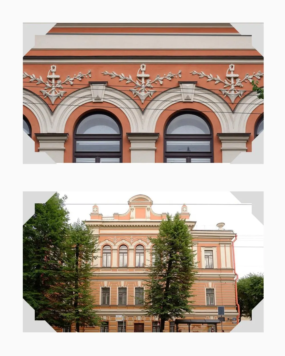 Неоренессансный особняк на границе Юсуповского сада и Садовой улицы в XIX веке был штаб-квартирой Общества спасения на водах. За столетие здание пережило национализацию, переоборудование в фабрику и институт, а затем стало местом спортивных и социально-педагогических учреждений.