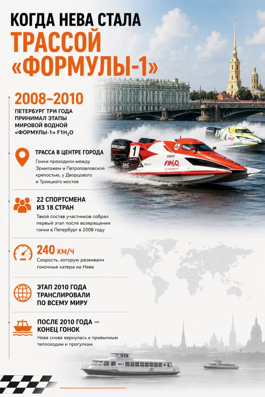 Возвращение водной Формулы-1 в центр города и отмена старта Red Bull Air Race в 2006 году с последующими демонстрационными полётами над заливом — обзор двух скоростных эпизодов в Петербурге.