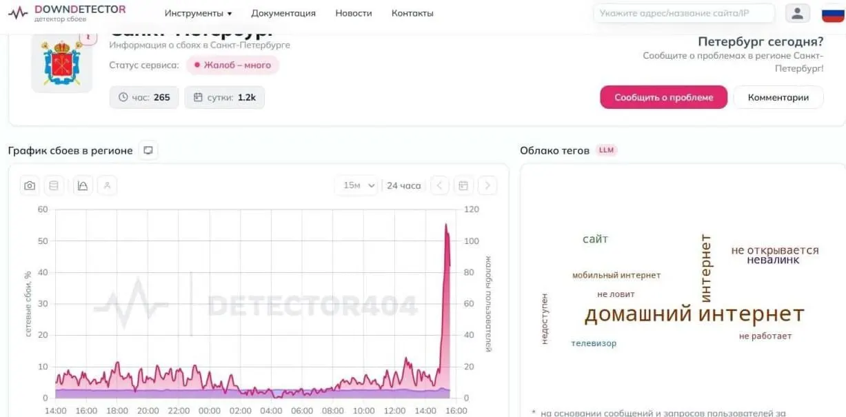 По городу зафиксированы массовые перебои в работе домашнего интернета; проблемы затронули несколько операторов связи.
