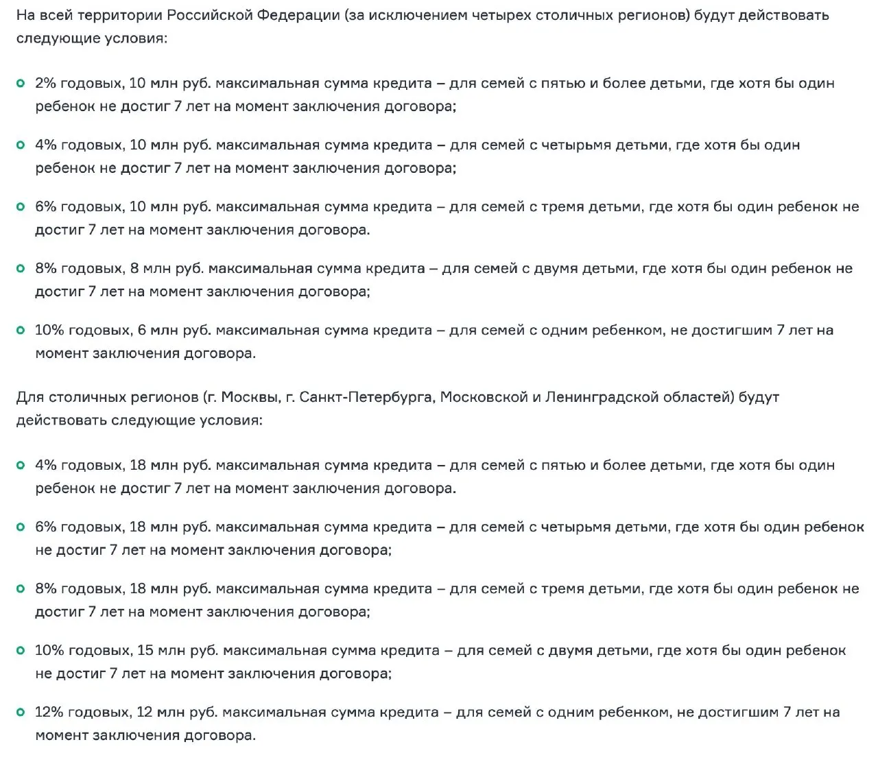 Ставку будут привязывать к числу детей, срок субсидирования ограничат 15 годами, а региональные лимиты по сумме кредита пересмотрят.