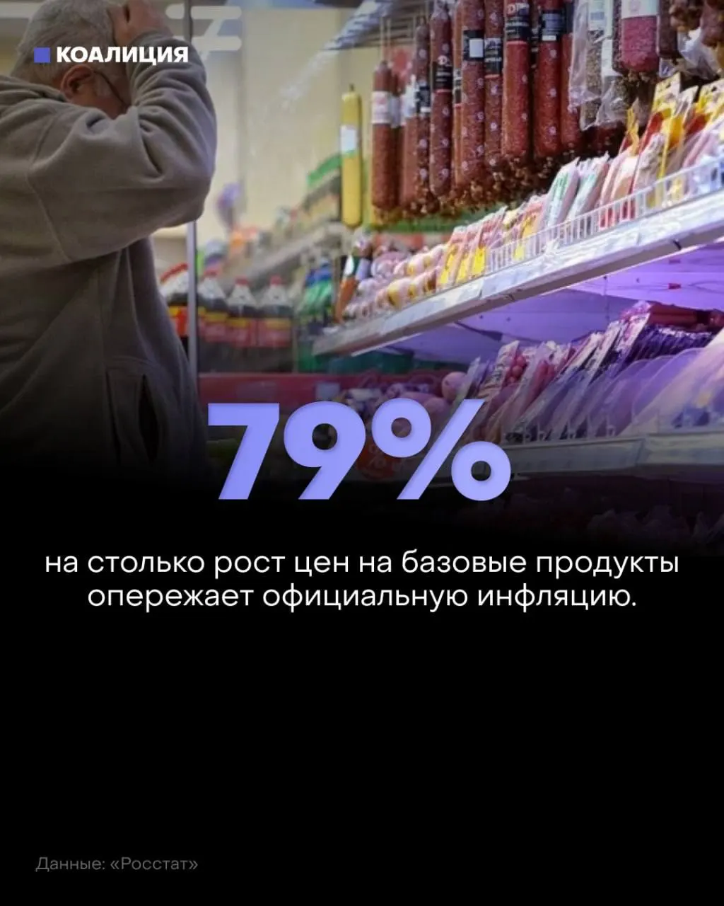За январь–июль базовый набор продуктов подорожал примерно на 8,5%, а доля расходов на еду достигла исторического пика — около 40% семейных трат.