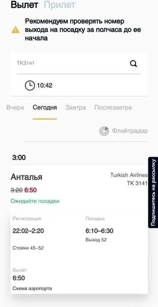 Из‑за нападения беспилотников рейс Санкт-Петербург — Анталья был полностью отменён. Пассажирам вернули багаж, и они разошлись по домам; у стойки авиакомпании никого не было.